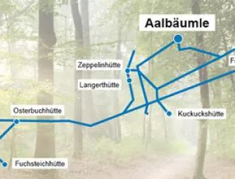 Übersicht der Hütten im Wald